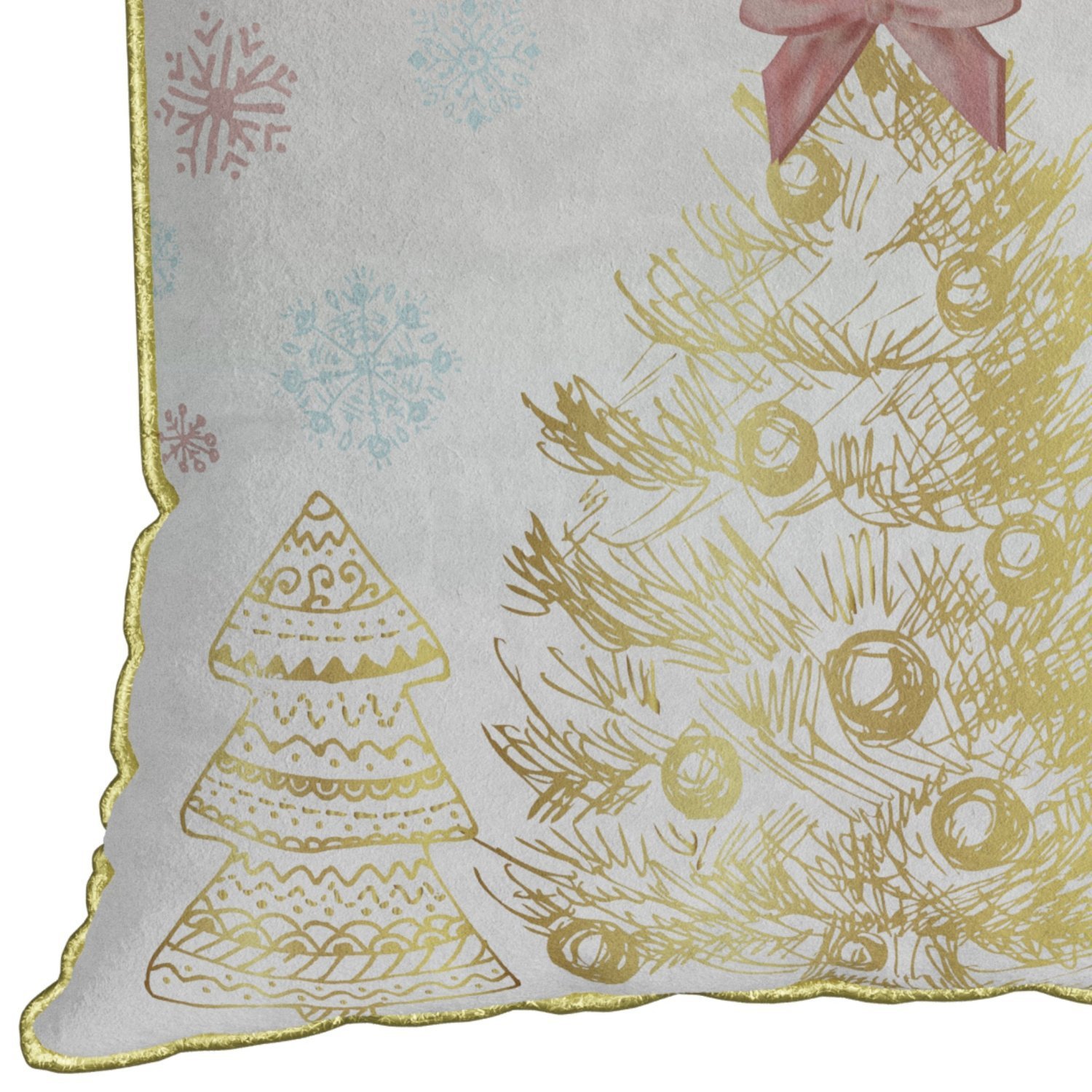 Capa para Almofada Natalina ÁRvore de Natal com Arabescos e Cordonê 43x43cm Belchior Uniq - 2