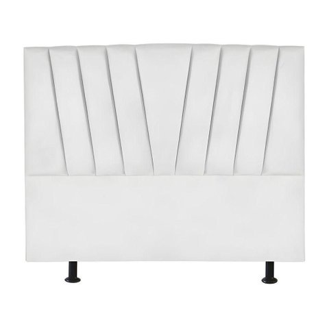 Cabeceira Estofada Cama Casal Queen Size 160 Cm Ariel Corino Branco