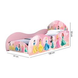 Jogo Quarto Infantil Princesas Cama Colchão Roupeiro Meninas - 2