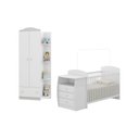 Ver imagem 5 de Berço Cômoda com Guarda-roupa 2 Portas 1 Gaveta Multimóveis Mp4347 Branco/colorido