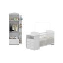 Ver imagem 3 de Berço Cômoda com Guarda-roupa 2 Portas 1 Gaveta Multimóveis Mp4347 Branco/colorido