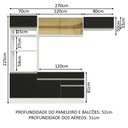Ver imagem 4 de Armário de Cozinha Completa 270cm Branco Preto Glamy Madesa 11