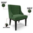 Ver mais imagens de Kit 10 Cadeiras Estofadas para Sala de Jantar Base Fixa de Madeira Preto Lia Suede Verde - Ibiza