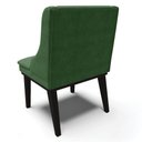Ver imagem 4 de Kit 10 Cadeiras Estofadas para Sala de Jantar Base Fixa de Madeira Preto Lia Suede Verde - Ibiza