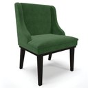 Ver imagem 2 de Kit 10 Cadeiras Estofadas para Sala de Jantar Base Fixa de Madeira Preto Lia Suede Verde - Ibiza
