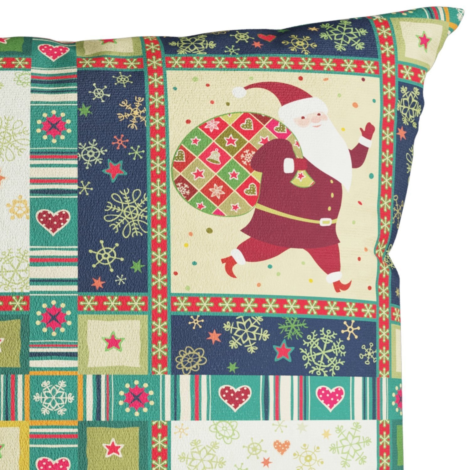 Capa para Almofada Natalina Papai Noel e ÁRvore de Natal 43x43cm Belchior Uniq - 2