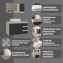 Ver imagem 5 de Conjunto Gabinete Banheiro Prisma 80cm Gabinete + Cuba + Espelheira com Vidro Madeirado Preto
