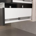 Ver imagem 2 de Conjunto Gabinete Banheiro Prisma 80cm Gabinete + Cuba + Espelheira com Vidro Madeirado Preto