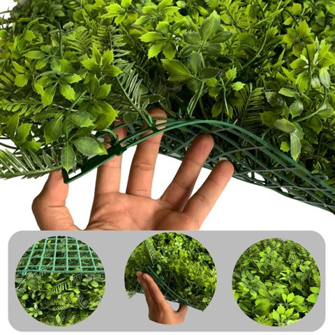 18 Painel de Folhas Artificiais Luxo com Volume 3D para Jardim Vertical e Decoração