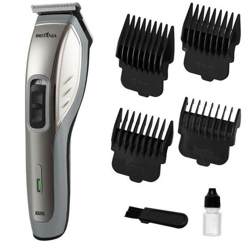 Maquina de Cortar Cabelo Britania Bcr20sg 5 Watts Bivolt - Preta/cinza
