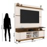 Painel e Bancada para Tv até 75" Columbus L01 - Doce Sonho Móveis Cor Off White/freijó - 2