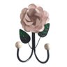 Cabide 2 Ganchos Rosas de Ferro - Suporte Duplo:rosa - 1