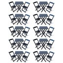 Ver imagem 1 de Kit De 10 Conjuntos De Mesa Dobrável 60x60 Com 2 Cadeiras Preto Cor: Preto