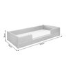 Cama Solteiro Montessoriana Madeira com Revestimento em Tecido Luana Cinza - 3