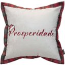 Ver imagem 1 de Capa para Almofada Natalina Aba em Xadrez Prosperidade 50x50cm Belchior Uniq