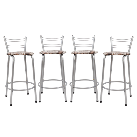 Kit 4 Banquetas para Balcão Flórida Prata 60cm Cozinha Gourmet Bistrô Bancada Piscina Área de Lazer