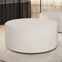 Ver imagem 2 de Puff Redondo Orgânico para Living 90cm Lola W01 Linho Cru - Lyam Decor