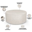 Ver imagem 3 de Puff Redondo Orgânico para Living 90cm Lola W01 Linho Cru - Lyam Decor