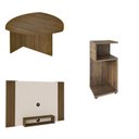 Ver imagem 2 de Conjunto 3 Peças Sala Estar Apoio Toy Mesa de Centro Delta e Painel Cine Marrom Pinho/Off White