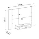 Ver imagem 4 de Conjunto 3 Peças Sala Estar Apoio Toy Mesa de Centro Delta e Painel Cine Marrom Pinho/Off White