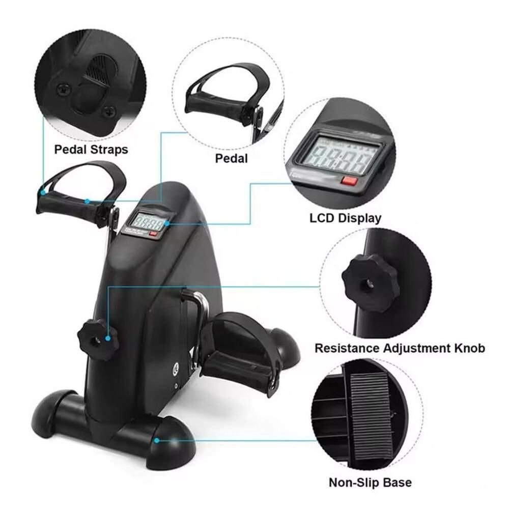 Bicicleta Ergometrica Mini Bike Fisioterapia Treino Braços e Pernas Simulador Painel Digital Lcd Pro - 5