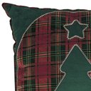Ver imagem 2 de Capa para Almofada Natalina ÁRvore de Natal Xadrez com Cordonê 43x43cm Belchior Uniq