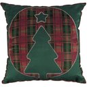 Ver imagem 1 de Capa para Almofada Natalina ÁRvore de Natal Xadrez com Cordonê 43x43cm Belchior Uniq