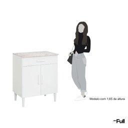 Balcão Armário Organizador Microondas Simples Cozinha Branco - 5