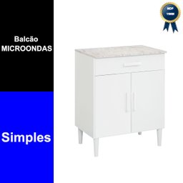 Balcão Armário Organizador Microondas Simples Cozinha Branco - 3