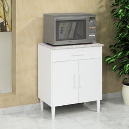 Balcão Armário Organizador Microondas Simples Cozinha Branco - 1