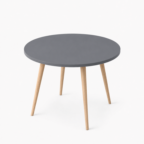 Mesa Jantar Sofia Redonda 80cm Versato 18mm Pés de Madeira Natural Marin
