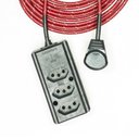Ver imagem 2 de Extensão Elétrica 5 Metros PP 2X0,75MM² Revestido Tecido Vermelho/Branco Cabos immediate régua de 3