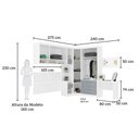 Ver imagem 3 de Quarto de Canto Casal com Guarda Roupas Cabeceira e Escrivaninha Alpes Luciane Móveis