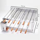 Ver imagem 2 de Churrasqueira Rotativa Inox Dupla 11 Espetos a Carvão Bivolt Largura Regulável Churrasco Arke