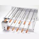 Ver imagem 1 de Churrasqueira Rotativa Inox Dupla 11 Espetos a Carvão Bivolt Largura Regulável Churrasco Arke