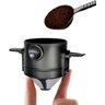 Mini Coador Café Portátil Aço Inox Reutilizável para Xícara Prático Leve Ecológico Design Moderno Ab - 2