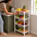 Ver imagem 5 de Prateleira Organizador 4 Andares Fruteira Chao Estante Porta Brinquedos Multiuso Modular Lavanderia 
