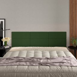 Cabeceira Modular Queen Egito em Tecido Sintético Cor Verde - IDES - 1 Cabeceira Modular Queen Egito em Tecido Sintético Cor Verde - IDES - 1