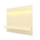 Ver imagem 2 de Painel para TV até 85 Polegadas Sole 3 Gavetas Ripado 100% MDF Off White - Pnr Móveis