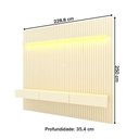 Ver imagem 3 de Painel para TV até 85 Polegadas Sole 3 Gavetas Ripado 100% MDF Off White - Pnr Móveis
