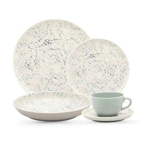 Jogo de Jantar em Cerâmica Tie Dye com 30 Peças Oxford Tie Dye