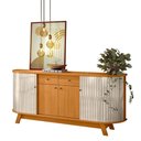 Ver imagem 4 de Aparador para Sala Buffet Ambiente Mônaco e Cristaleira Moss Cinamomo Off White - Madetec
