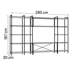 Estante para TV até 50 Polegadas Estante 5 Prateleiras Estilo Industrial Active Yescasa - 3 Estante para TV até 50 Polegadas Estante 5 Prateleiras Estilo Industrial Active Yescasa - 3