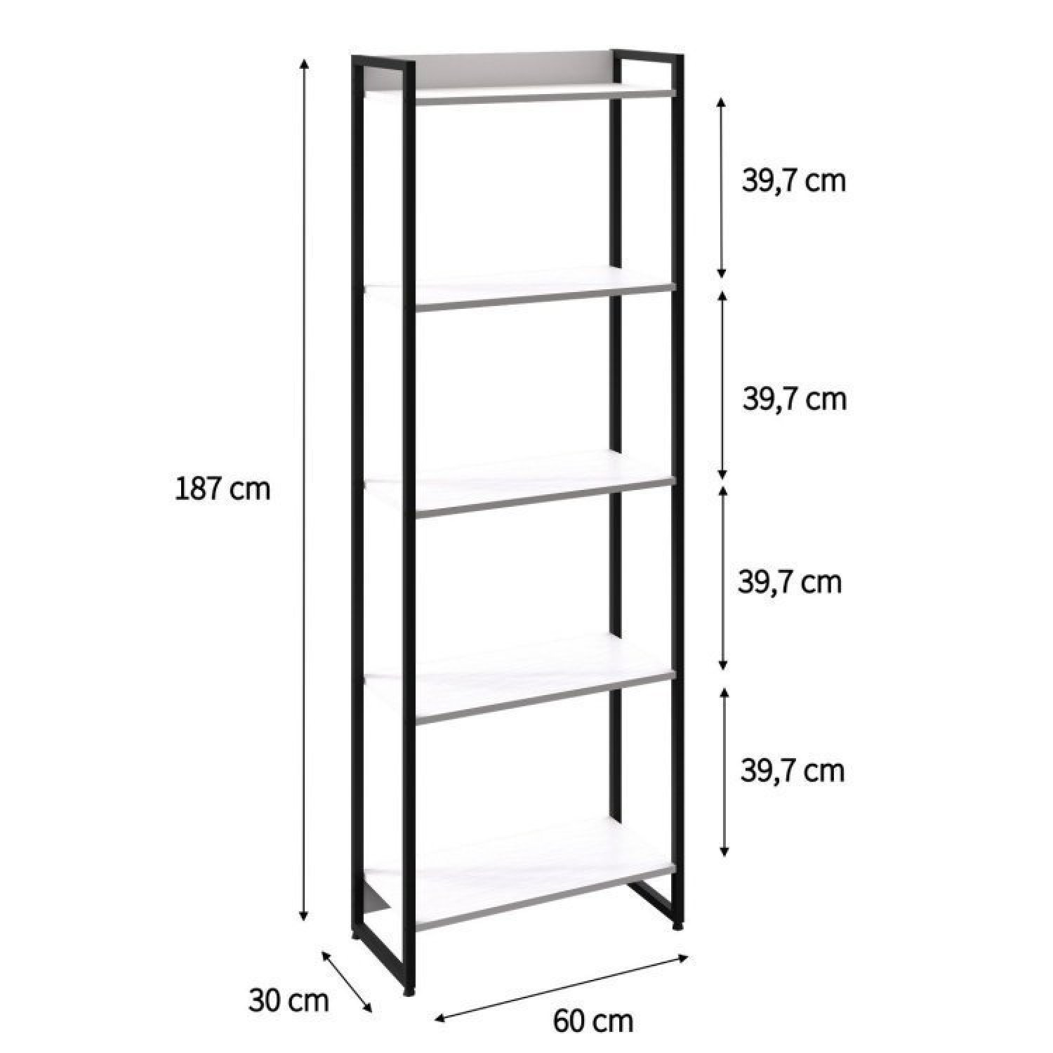 Conjunto Rack para TV até 50 Polegadas Estante 5 Prateleiras Estilo Industrial Active Yescasa - 17