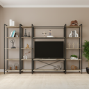 Ver imagem 1 de Estante para TV até 50 Polegadas 187CMX285CM 5 Prateleiras Estilo Industrial Active Yescasa Marrom