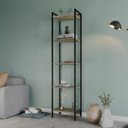 Ver imagem 2 de Estante para TV até 50 Polegadas 187CMX285CM 5 Prateleiras Estilo Industrial Active Yescasa Marrom