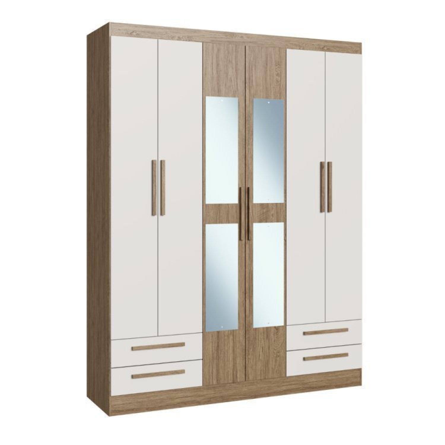 Quarto Completo 3 Peças Guarda Roupa Casal com Cabeceira e Cama Exclusive  - 4