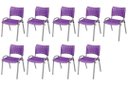 Ver imagem 2 de Cadeira Iso Base Cinza Escola, Escritório Violeta Kit 9 Un