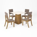 Ver imagem 2 de Conjunto Sala de Jantar Tampo MDF 4 Cadeiras Kaia