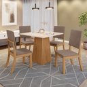 Ver imagem 1 de Conjunto Sala de Jantar Tampo MDF 4 Cadeiras Kaia